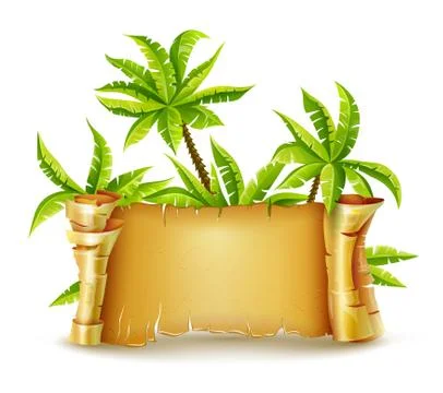 Old piratic bundle and palm of fairy-tale Stock Illustration