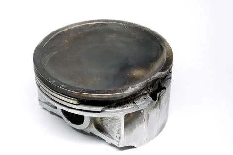 Old piston on white background Stock Photos