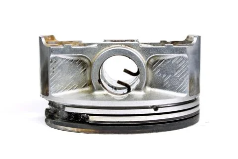Old piston on white background Foto stock