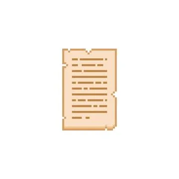 Old pixel papyrus with imitation of text and torn edges. Ilustración de archivo