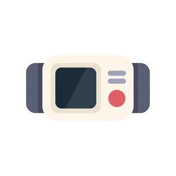 Old pixelated handheld video game console playing Stock Illustration