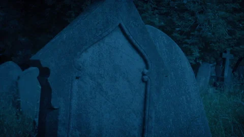 Old Plain Gravestone In The Graveyard Stock Footage 335098461