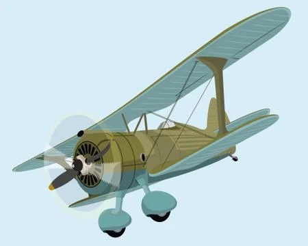 The old plane biplane Stock Illustration