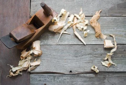 Old plane hand tool. Foto stock