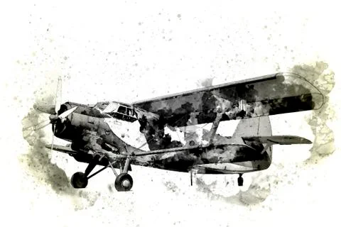 Old plane isolated on a background Stock Illustration