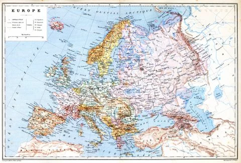 The old planispheric map of Europe Stock Illustration