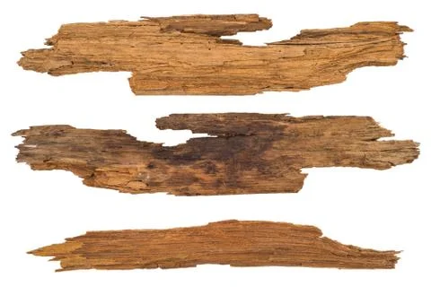 Old planks isolated on white Foto stock
