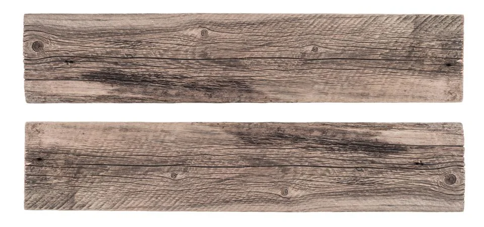 Old planks isolated on white. Stock Photos