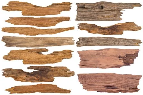 Old planks isolated on white Stock Photos