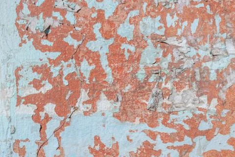 Old plaster wall, chipped paint, texture background Stock Photos
