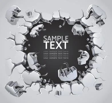 Old Plaster wall damage. Vector illustration Stock Illustration