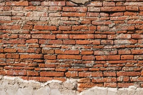 Old Plastered Brick Wall Background Stock Photos