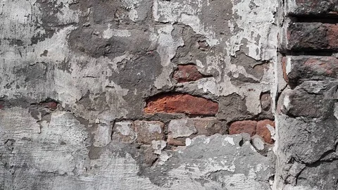 Old plastered brick wall texture urban background Stock-Footage 128599144