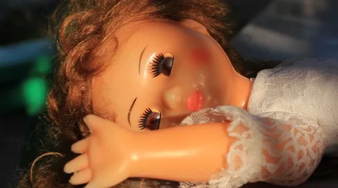 Old plastic doll Stock Footage 49959756
