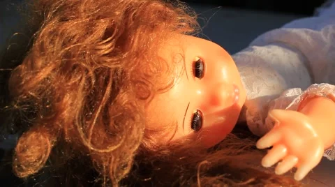 Old plastic doll Stock Footage 50609421
