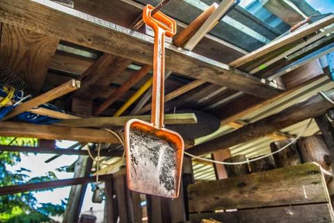 Old plastic shovel Stock Photos
