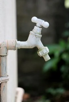 Old plastic Tap 스톡 사진