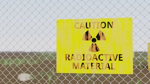The old plate with a warning about nuclear waste. Stock Footage 73455235