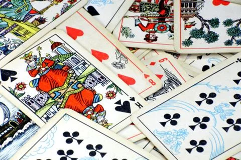 Old playing cards Stock Photos