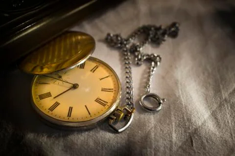 Old Pocket Watch with Chains 写真素材
