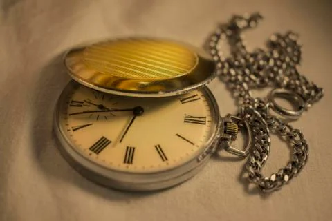 Old Pocket Watch with Chains 写真素材