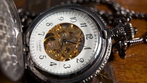 Old pocket watch closeup Stock Footage 126725146