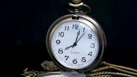 Old pocket watch rotation display Stock Footage 158409359