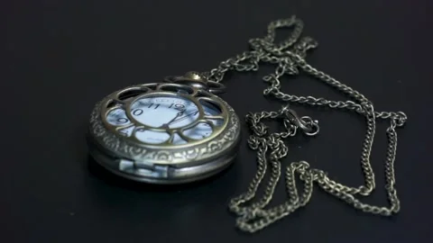 Old pocket watch rotation display Stock Footage 158409361