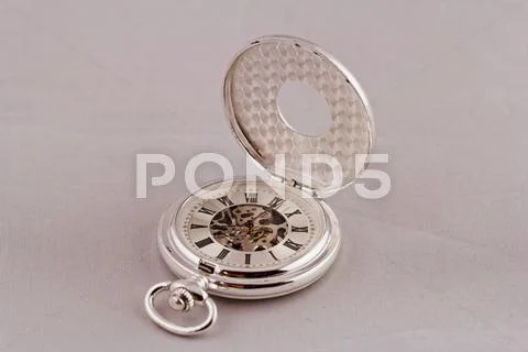 Old Pocket Watch On White Background