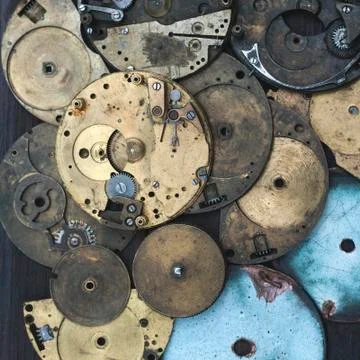 Old pocket watchs engine Stock Photos