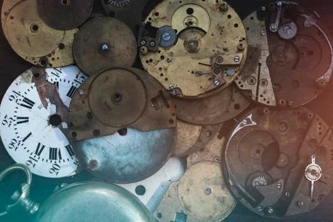 Old pocket watchs engine Stock Photos