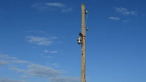 Old pole with lantern Stock Footage 110833553