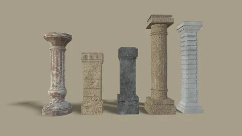 Old poles isolated on the background 3d-rendering イラスト素材