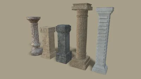 Old poles isolated on the background 3d-rendering イラスト素材