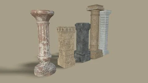 Old poles isolated on the background 3d-rendering イラスト素材