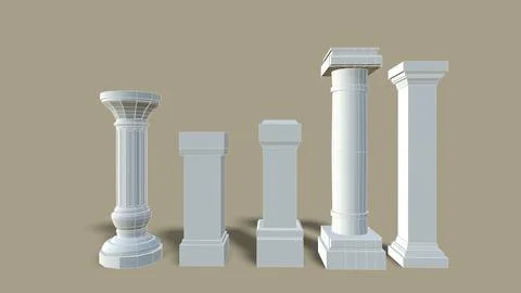 Old poles isolated on the background 3d-rendering イラスト素材