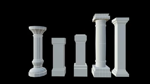 Old poles isolated on the background 3d-rendering 스톡 일러스트