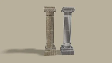 Old poles isolated on the background 3d-rendering Иллюстрация