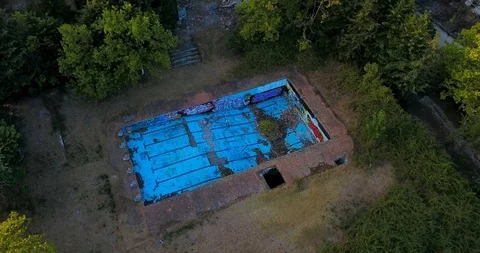 OLD POOL IN THE FOREST Stock Footage 94411395