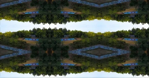 OLD POOL IN THE FOREST KALEIDOSCOPE Stock Footage 94411544