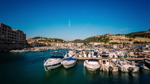 Old Port of Cassis in summer time lapse Vídeo Stock 119038554