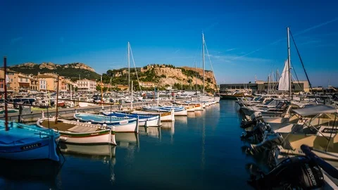Old Port of Cassis in summer time lapse Stock Footage 119038651
