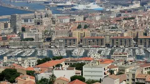 The old port of Marseille. Stock Footage 136832157