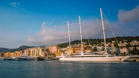 Old port of Nice time lapse Stock Footage 119041173