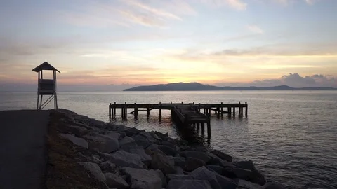 Old port on the sea Stock Footage 75484639