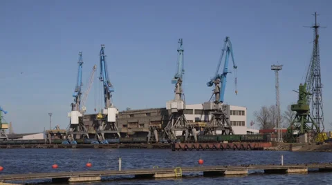 Old port warehouse Stock Footage 37843078