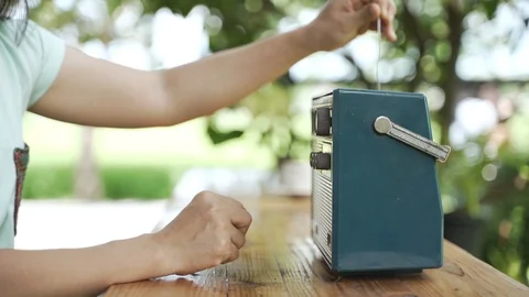 Old portable or small analog radio transmitter Stock Footage 119694832