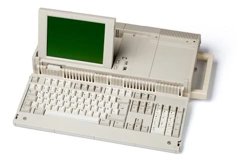 Old portable personal computer Stock Photos