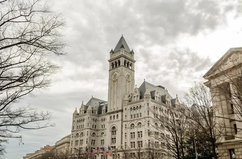 Old Post Office and Clock Tower Located at Pensylvania Avenue, Washington DC 写真素材
