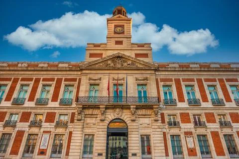 The Old Post Office Building, Puerta del Sol, Madrid, Spain Stock Photos